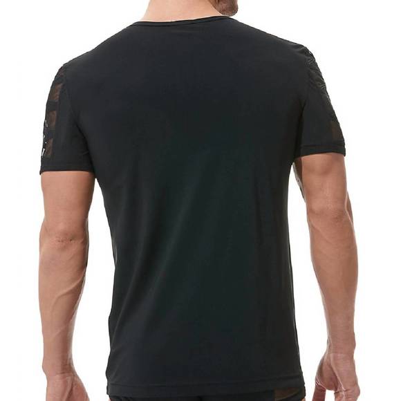 NEW GREGG HOMME high-line laser cut embroidered t-shirt in black - Picture 3 of 3